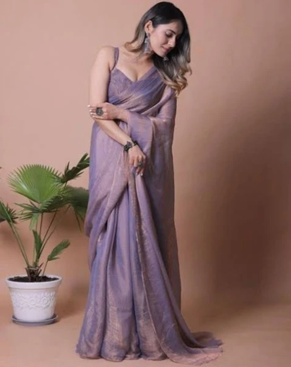 Mauve Waterfall Shrug, Top And Flared Palazzo 3 Pcs Set 4