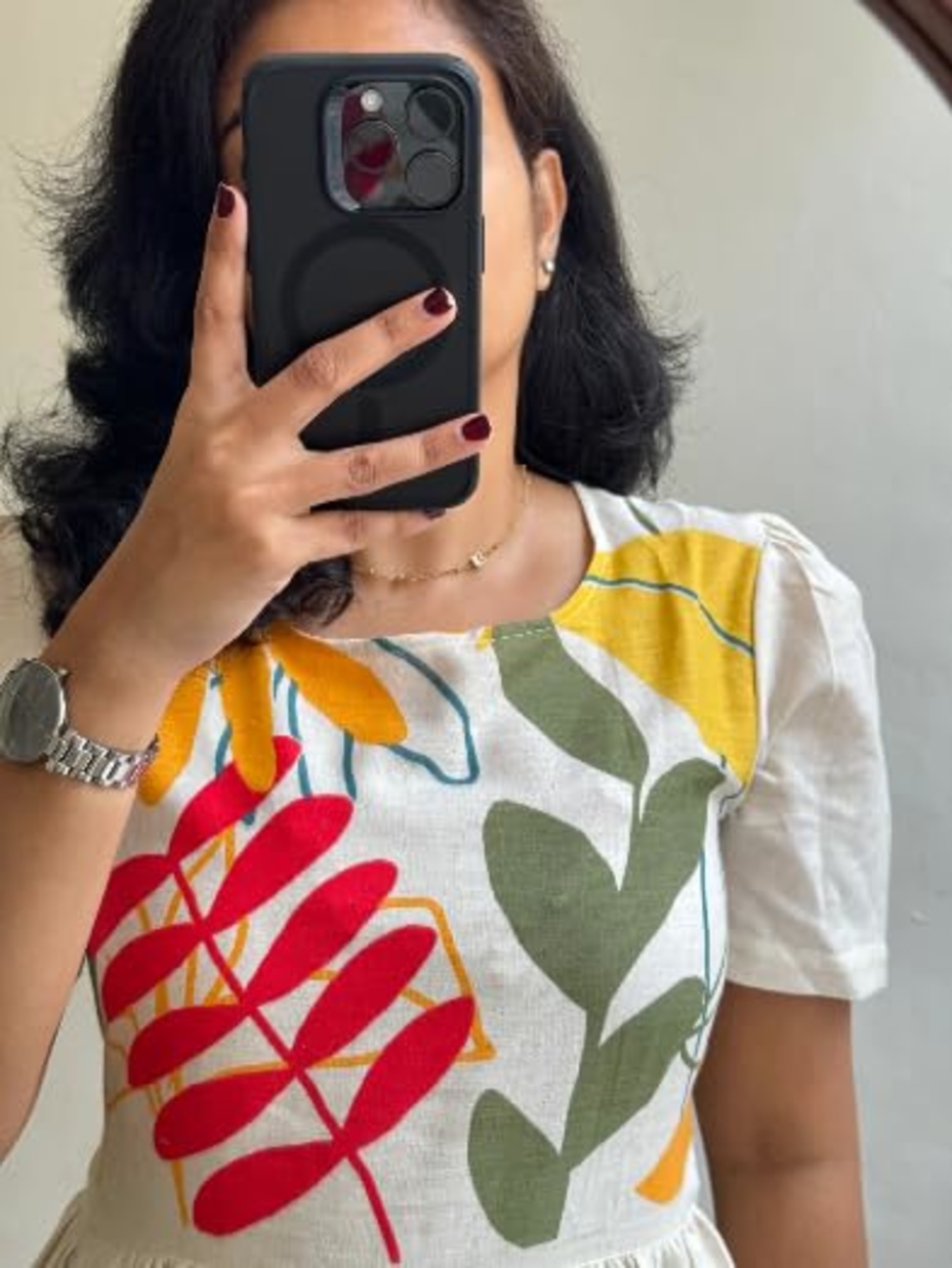 Women Glitter Printed Festive Shirt Maxi Dress with Placket 3