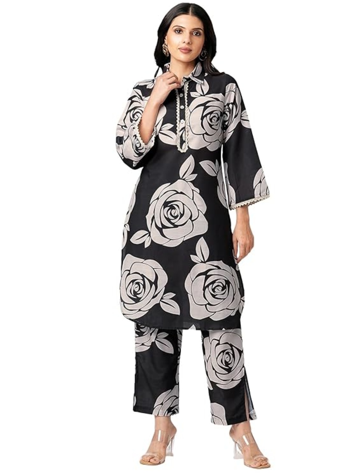 SELVIA Cotton Blend Kurti & Trouser Set|Western Co-ords Set for Women 5