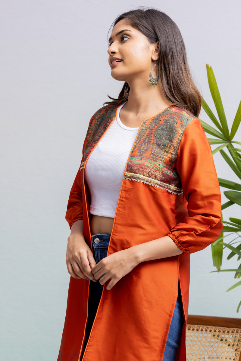 Pink Solid Silk Cotton Kurta