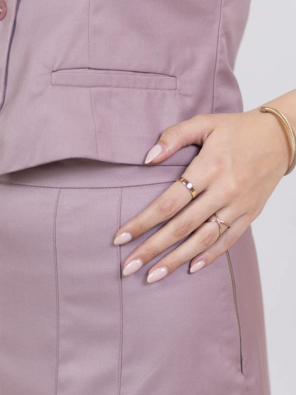 Mauve Formal Pleated Skirt 5