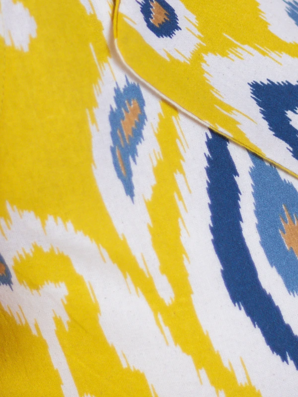 Yellow Ikat Cotton Long Shrug 1