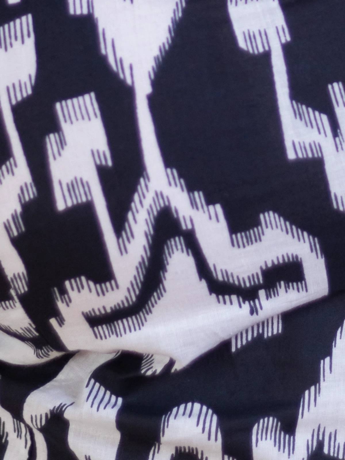 Black Ikat Cotton Halter Neck Kurti 7