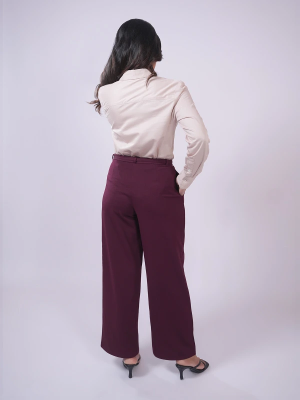 Maroon Straight Pants 3