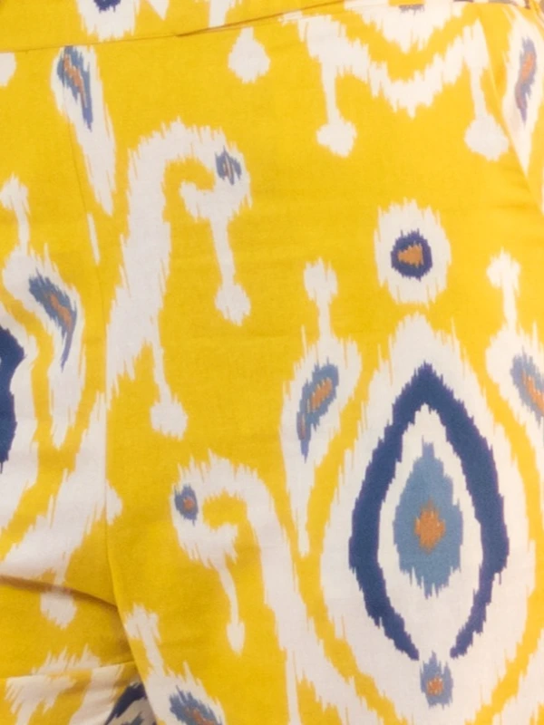 Yellow Ikat Waistcoat Pant Cotton Co-ord Set 7