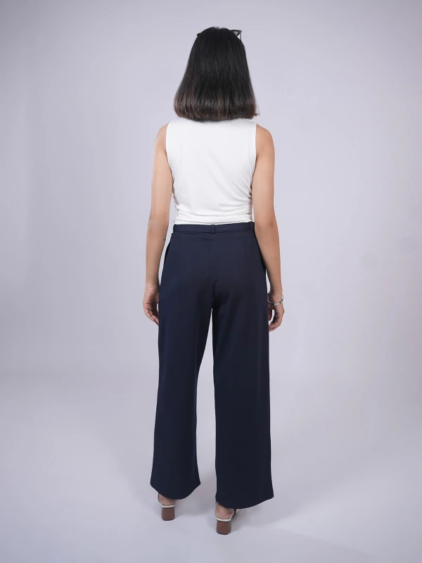 Navy Blue Straight Pants 4