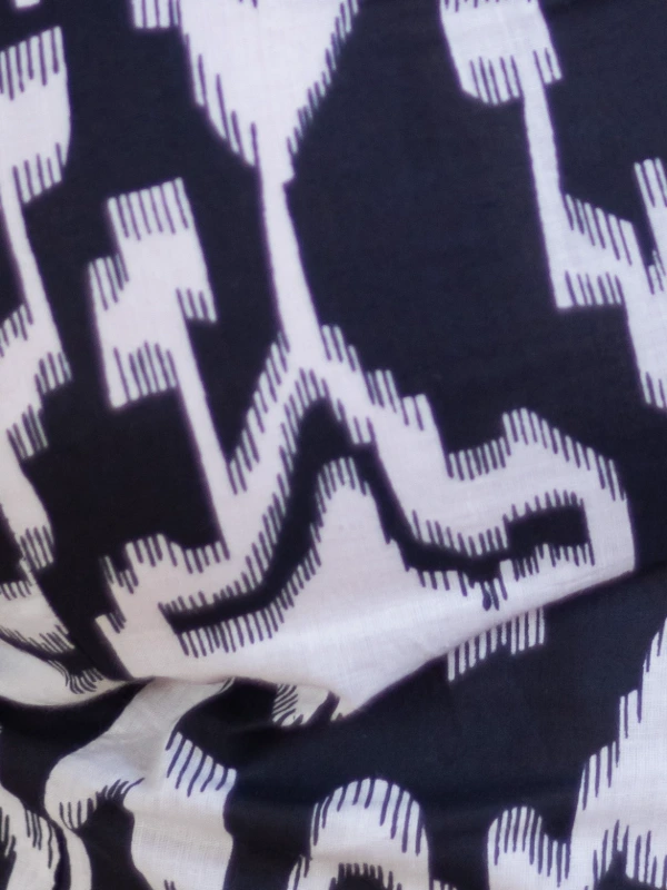 Black Ikat Cotton Halter Neck Kurti 2