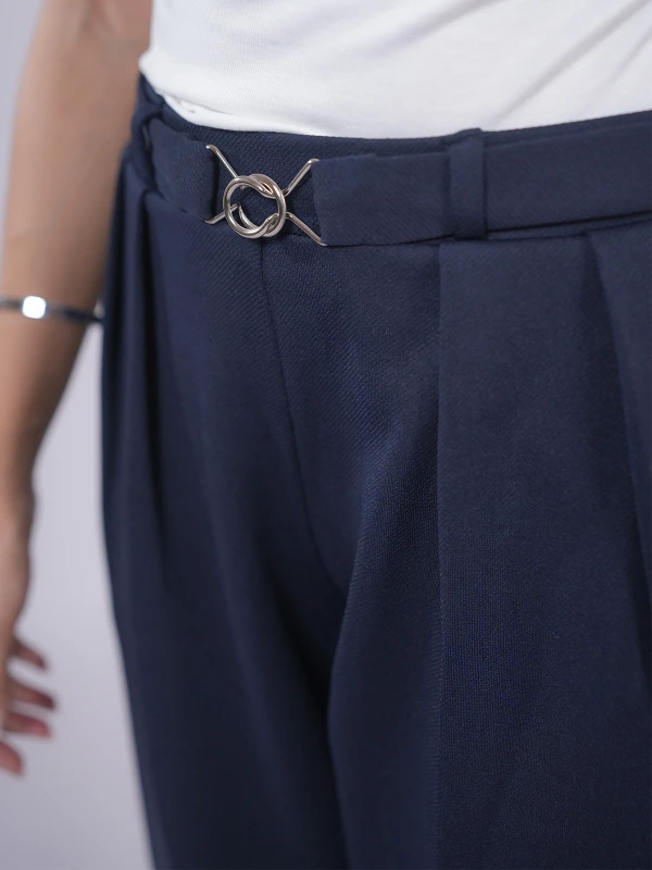 Navy Blue Straight Pants 6