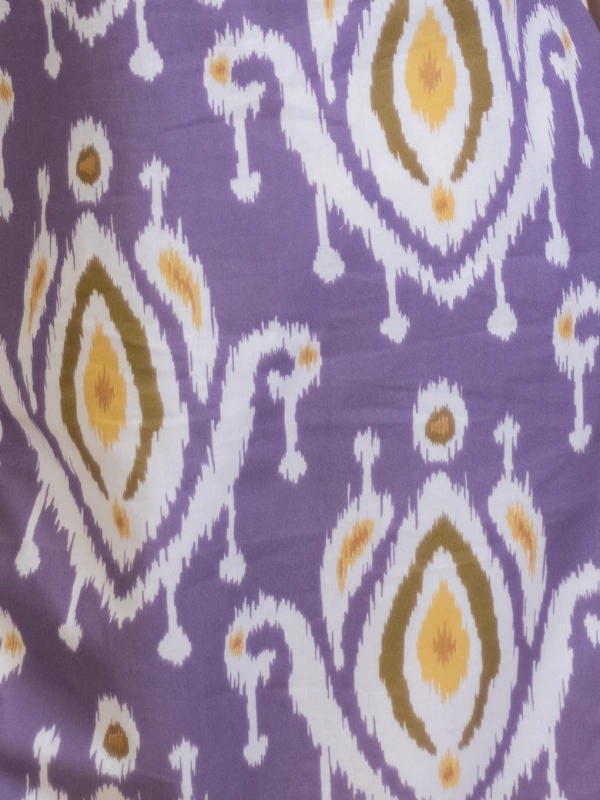 Purple Ikat Cotton Apron Neck Straight Kurta 5