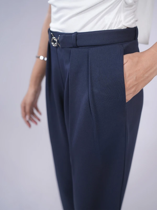 Navy Blue Straight Pants 5