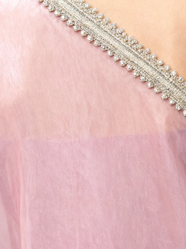 Pink 3-Piece Co-Ord Set With Cape Kaftan, Cami Top & Flared Pants 1