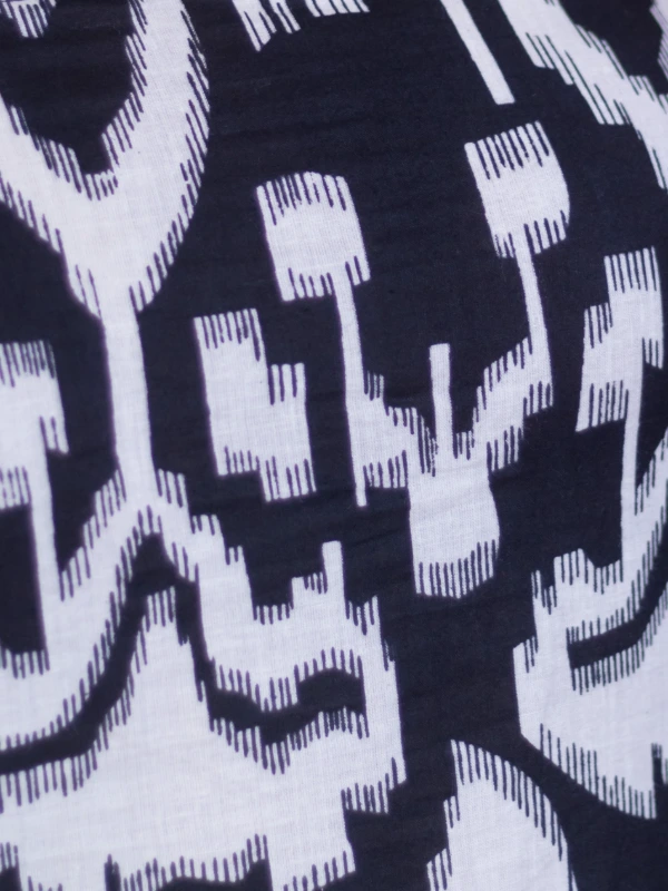 Black Ikat Cotton Spaghetti Strap Kurta 1