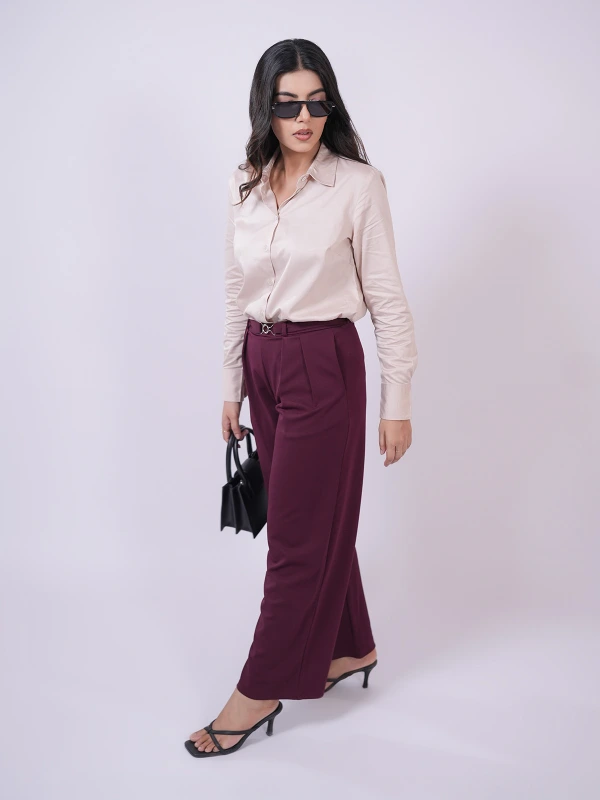 Maroon Straight Pants 2