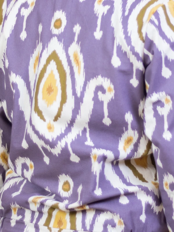 Purple & Yellow Ikat Cotton Reversible Jacket 2
