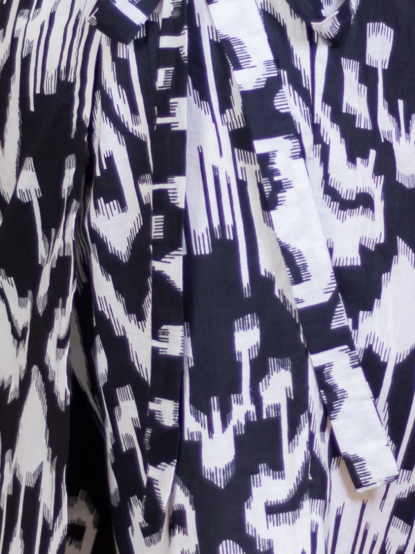 Black Ikat blazer & skort cotton co-ord set 9