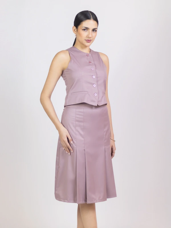 Mauve Waistcoat Skirt Co-ord Set 3