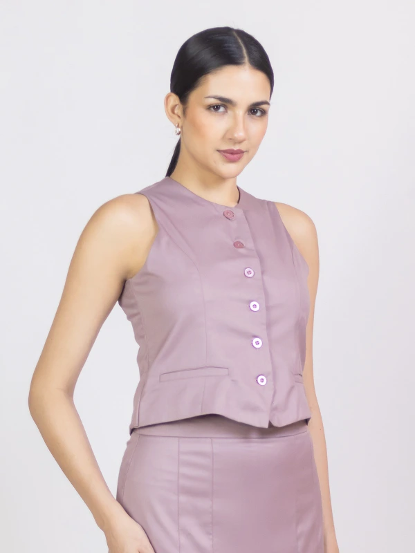 Mauve Waistcoat Skirt Co-ord Set 7
