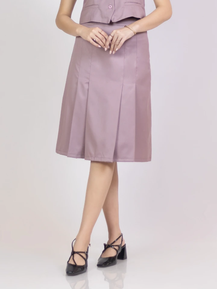 Mauve Formal Pleated Skirt